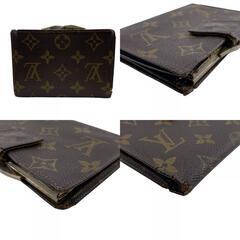 ルイヴィトン LOUIS VUITTON 二つ折り財布 激レア ヴィンテージ USA製 がま口 ヴィエノワ under license刻印 ブラウンの画像