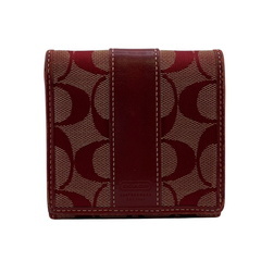 コーチ COACH 二つ折り財布 シグネチャー Wホック コンパクトウォレット レッドの画像