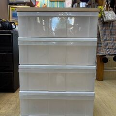 木製天板 4段チェスト プラチェスト 白 ホワイト◆幅56cm×奥行40㎝×高さ79.5㎝◆買取帝国 朝霞店 配達可能の画像