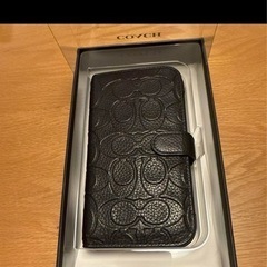 COACH 手帳型ケース ブラック レザーの画像