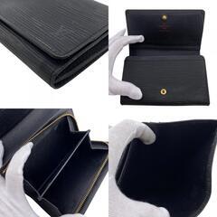 ルイヴィトン LOUIS VUITTON 二つ折り財布 エピ ポルトモネ ビエ トレゾール 二つ折り財布 M63502 ブラックの画像