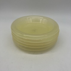 stp-3313未使用品　アダム&イヴ　プレート　5点セット　イエロー系　日本製　小皿　取り皿　シンプル　ガラス　洋食器　たち吉　橘吉　の画像