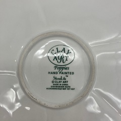 stp-3315 CLAYART 大皿　花  プレート　皿　陶器　飾り皿　食器　パーティー　盛り皿　かわいい　おしゃれ　華やかの画像