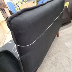J1164【リユースのサカイ柏店】二人掛けソファ　ブラック　クリーニング済　の画像