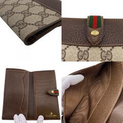 グッチ GUCCI 長財布 シェリー オールドグッチ GG Wホック 二つ折り長財布 64 ブラウンの画像