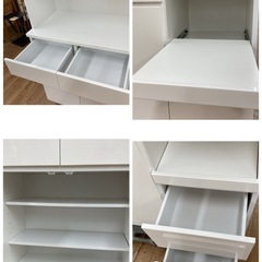 ジモティー限定価格！S187 ⭐ キッチンボード 食器棚 ホワイト 幅120cm USED の画像