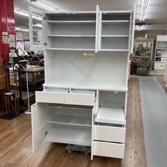 ジモティー限定価格！S187 ⭐ キッチンボード 食器棚 ホワイト 幅120cm USED の画像