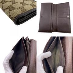 グッチ GUCCI 長財布 二つ折り長財布  GGキャンバス 118377 ブラウンの画像