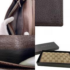 グッチ GUCCI 長財布 二つ折り長財布  GGキャンバス 118377 ブラウンの画像