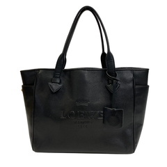 ロエベ LOEWE トートバッグ ヘリテージ エンボスロゴ ショルダーバッグ ハンドバッグ キーリング チャーム付き ブラックの画像