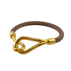 エルメス HERMES バングル ジャンボ ブレスレット 編み込み ブラウンの画像