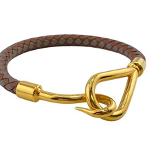 エルメス HERMES バングル ジャンボ ブレスレット 編み込み ブラウンの画像