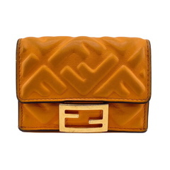 フェンディ FENDI 三つ折り財布 エンボスFF バケット マイクロ オレンジの画像