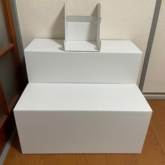 盆棚　精霊棚　お盆飾り　祭壇　後飾り　ダンボール製　白布付き　経机付きの画像