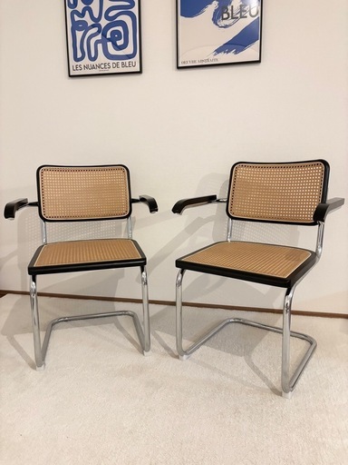 ラタンチェア 2脚セット（アーム付き）