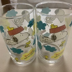 SNOOPY　ウッドストック　ペアグラス　セット　コップ　食器　ガラス　日本製の画像