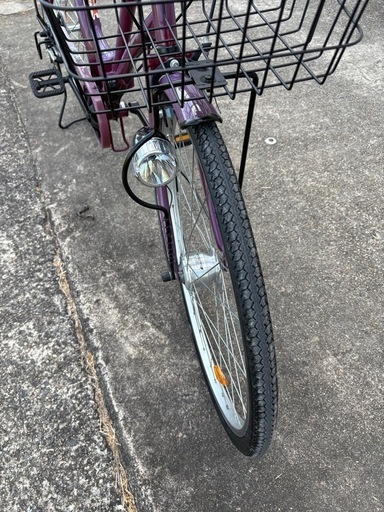 26㌅オートライト変速付き折り畳み軽快車(パープルカラー)