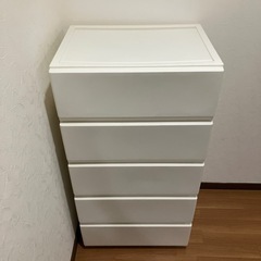 ５段チェスト（白）の画像