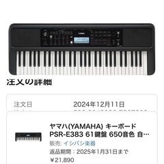 キーボード PSR-E383 61鍵盤 650音色 自動伴奏 レッスン機能 タッチレスポンス スタンダードモデルの画像