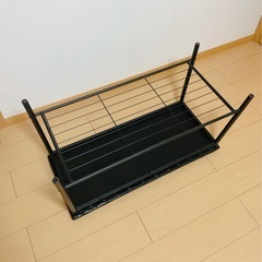 ヴィンテージ風レザーベンチ（下収納付き）の画像