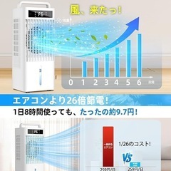 冷風機 強力 大容量タンク 自動首振り 扇風機 6段階風量　10Lの画像