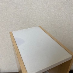 スリム収納ラック（幅20cm×高さ60cm）可動棚付き／木目×ホワイトの画像