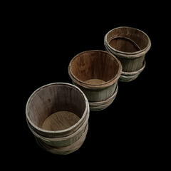 (中古)レトロ 漬物樽 味噌樽 セットの画像