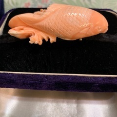 天然珊瑚　帯留　新品未使用の画像