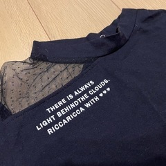 黒　美品　肩シースルー　レース　半袖Tシャツ の画像