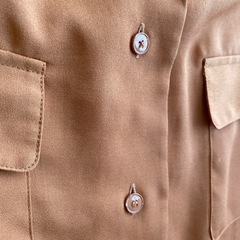 半袖シャツ オレンジ 胸ポケット付きの画像