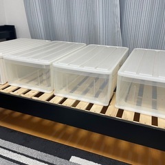 ニトリ すのこベッド(シングル) 収納ケースセットの画像