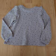 100サイズ  女の子  エニファム  長袖  薄手トレーナー  花柄  くすみパープルの画像