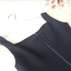 FOXEY NEW YORK バルーンワンピース ネイビー 38サイズの画像