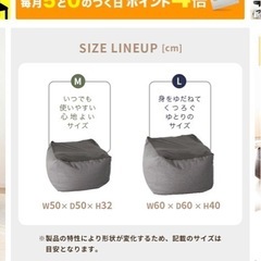 ビーズクッション Mサイズ ネイビーの画像