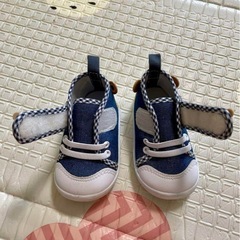 ベビー　スニーカー 13.0 西松屋　記名なし　シューズ　動物柄　デニムの画像