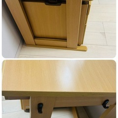 棚 上棚 木製 机 収納 引き出し 付き ブックスタンド 学習机 学習机 シンプルデザインで機能的なコンパクトデスク 付き コンパクトデスク 学習机セット 学習デスク パソコン机(オーク色) 幅100CM 勉強机の画像