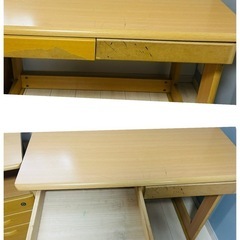 棚 上棚 木製 机 収納 引き出し 付き ブックスタンド 学習机 学習机 シンプルデザインで機能的なコンパクトデスク 付き コンパクトデスク 学習机セット 学習デスク パソコン机(オーク色) 幅100CM 勉強机の画像
