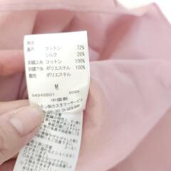 Sybilla シルク混ドット柄ベルト付きフレアーワンピース ピンク Mサイズの画像