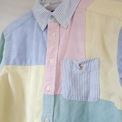 RALPH LAUREN マルチカラーxストライプシャツ Mサイズ 10ー12歳の画像
