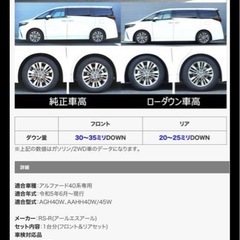 40アルファード RS-R ダウンサスの画像