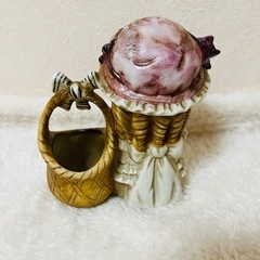 【新品】アンティーク風少女置物＆小物入れセットの画像