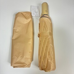新品！　晴雨兼用 折りたたみ日傘　サンドカラー 自動開閉 完全遮光 UVカット 遮熱　ゆとりのあるの画像