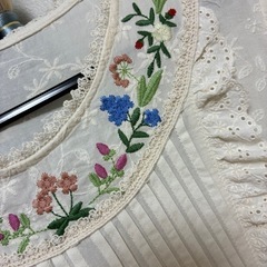 	森ガール風 レース刺繍ワンピースの画像
