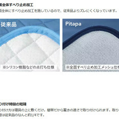 カインズ(CAINZ) 綿100%の敷パッド Pitapa ネイビー シングル 100×200cmの画像