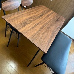 ダイニングテーブルセット 4人用 4人掛け ブラウンの画像