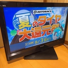 三菱電機液晶テレビ　REAL 32型　珍しい電動オートターン機能・リモコン付きの画像
