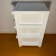 プラスチック製3段収納チェスト / Plastic Storage Drawer Unit (3 drawers)の画像