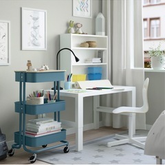 IKEA ワゴン　ロースコグ　ネイビーの画像