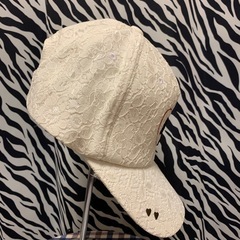 【美品】Girls Rule 総レースキャップ ホワイト フリーサイズの画像