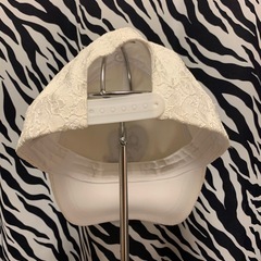 【美品】Girls Rule 総レースキャップ ホワイト フリーサイズの画像